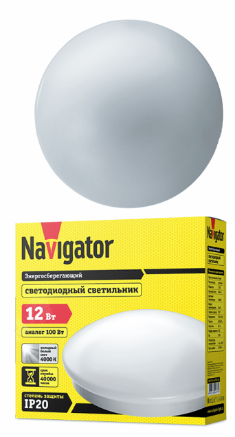 Светильник Navigator 94 777 NBL-R1-12-4K-IP20-LED Светильник Navigator 94 777 NBL-R1-12-4K-IP20-LED